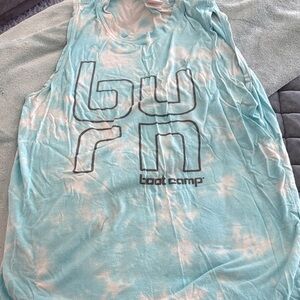 Boot Camp Women's Light Blue Tie-Dye Tank Top